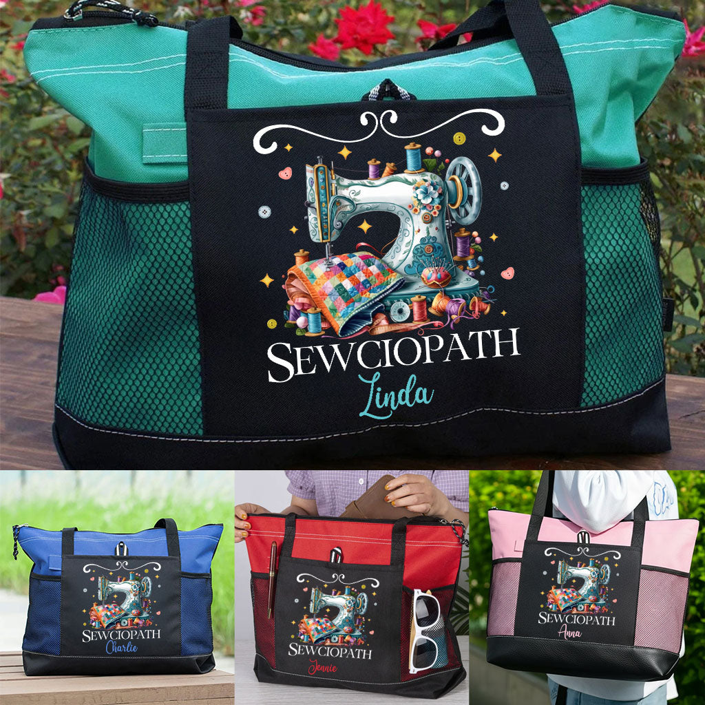 Personalized Sewciopath Sewing Lover Tote Bag