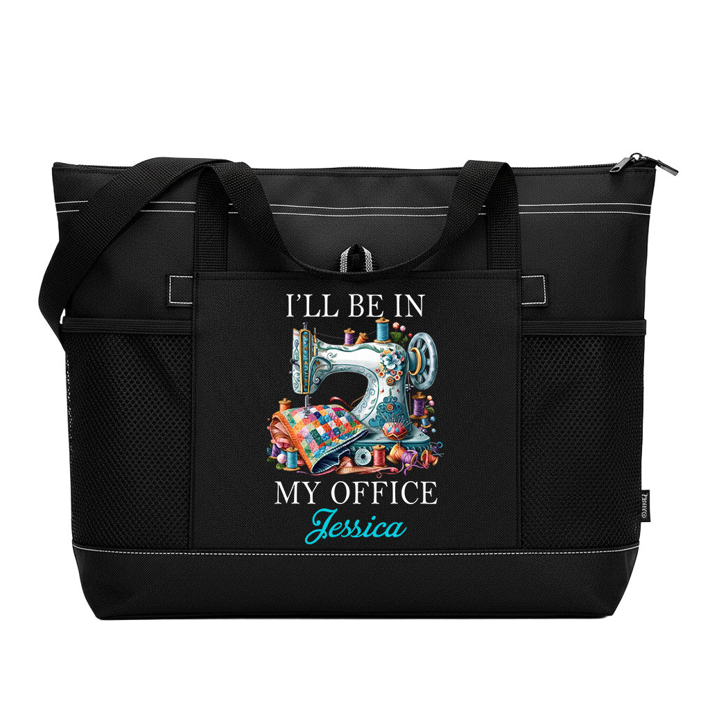 Personalized Sewing I'll Be In My Office Tote Bag Supler Store