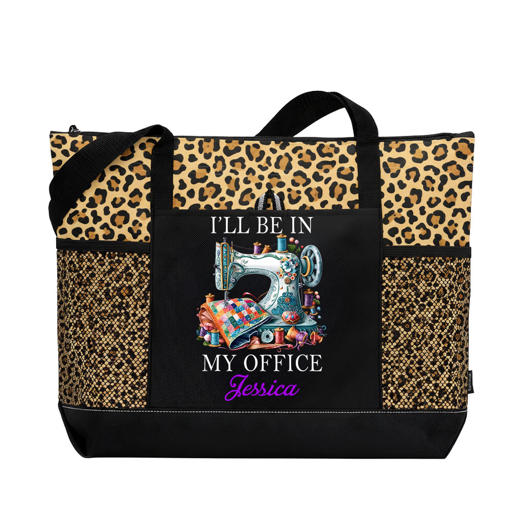 Personalized Sewing I'll Be In My Office Tote Bag Supler Store